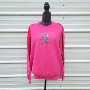 Coeur d 'Alene Idaho Women's Pink Long Sleeve Pull Over Shirt Sweatshirt Sz L